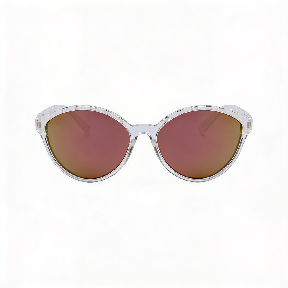 adidas sp0012 Women's Crystal Plastic Frame Brown Mirror Polycarbonate UV Protection Sunglasses 61mm