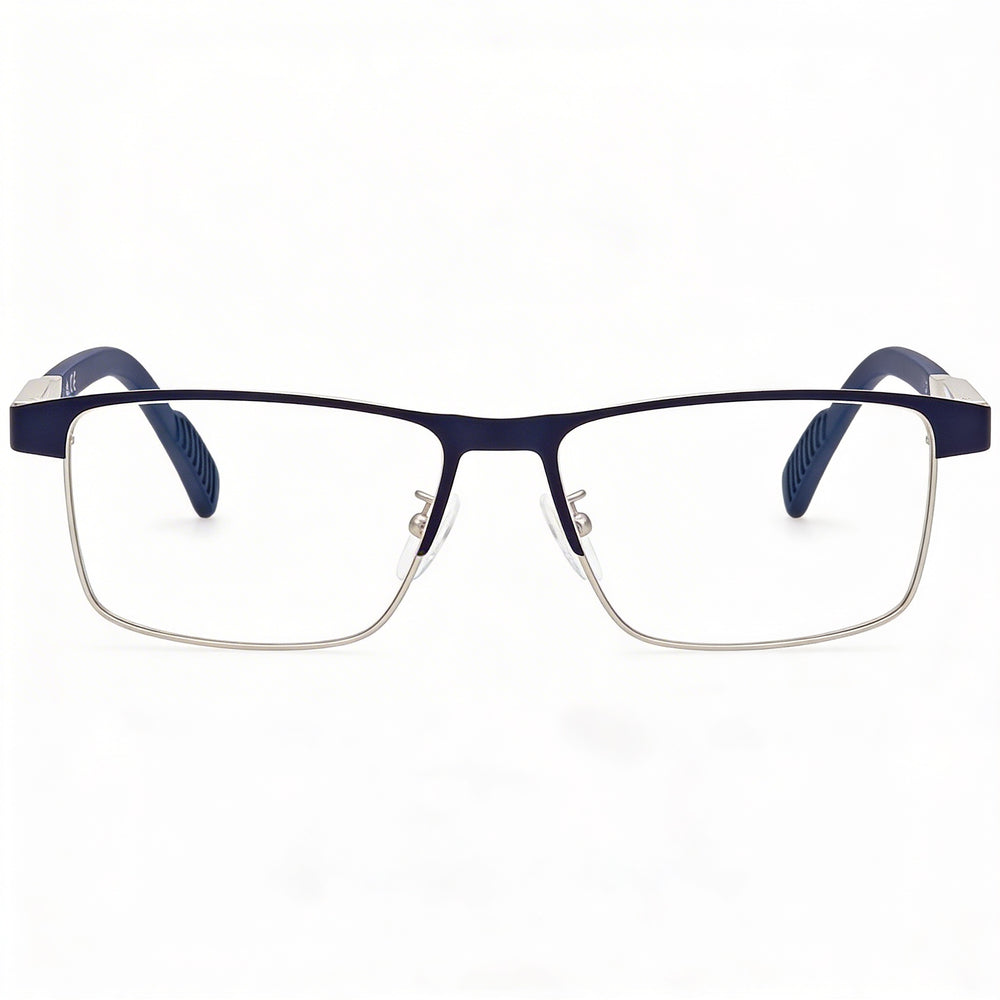 Adidas Sp5023 Men’s Metal Frame Eyeglasses in Matte Rhodium Blue, Lens 54mm, Bridge 15mm, Temple 140mm