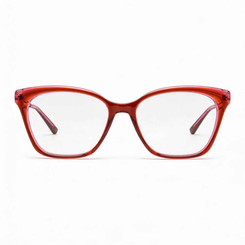 KARL LAGERFELD Modern Women's Eyewear with Brown Rose Acetate Frame and Polycarbonate Lenses, Size 54