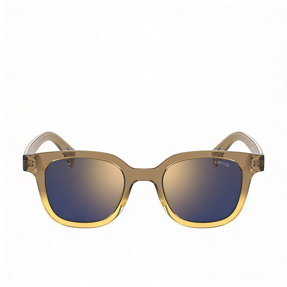 Levi's Lv 1010/S Unisex Marrón Plástico Oro Espejado No Polarizado Gafas de Sol con Protección UV 48-21-145