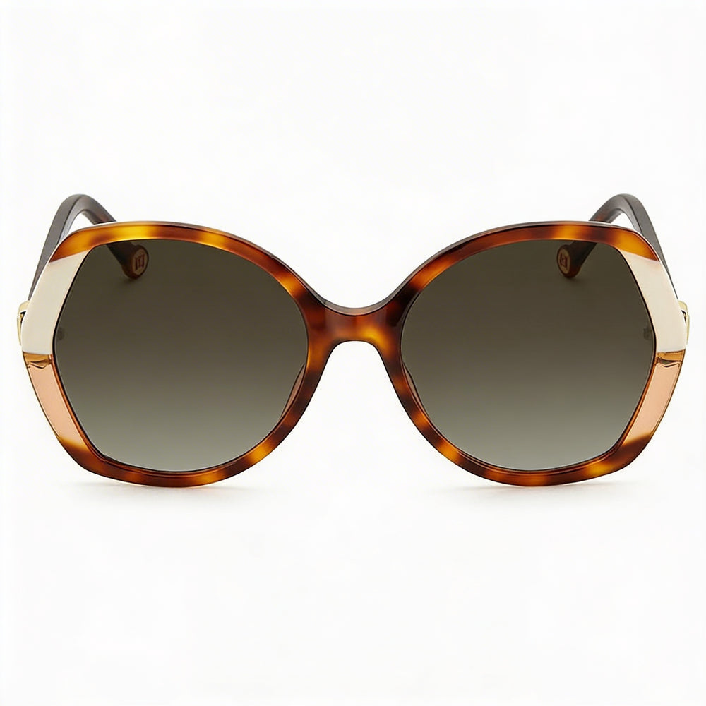 Carolina Herrera Ch 0051/S Women's Havana Ivory Acetate Butterfly Brown Gradient UV Protection Sunglasses 58-20-145
