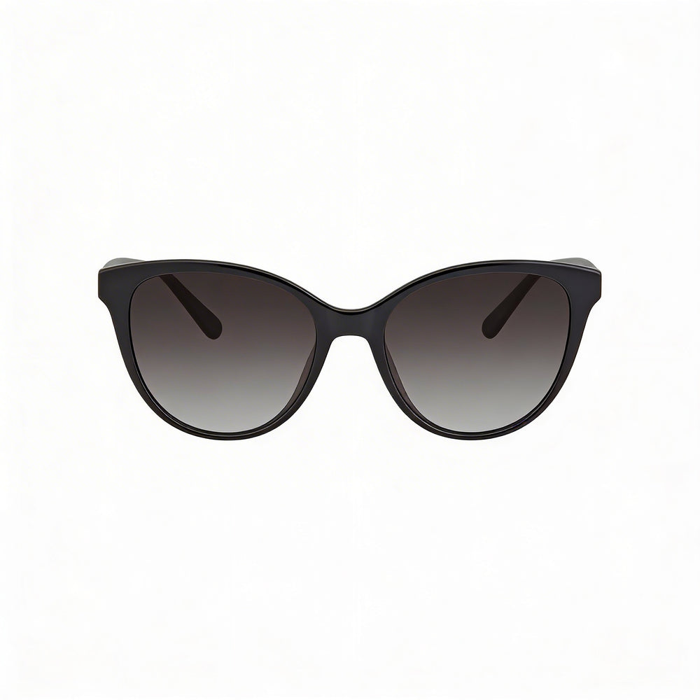 Gafas de sol de mujer Ferragamo SF1073S negras de plástico con forma de ojo de gato, lentes degradadas grises de 54 mm, protección UV