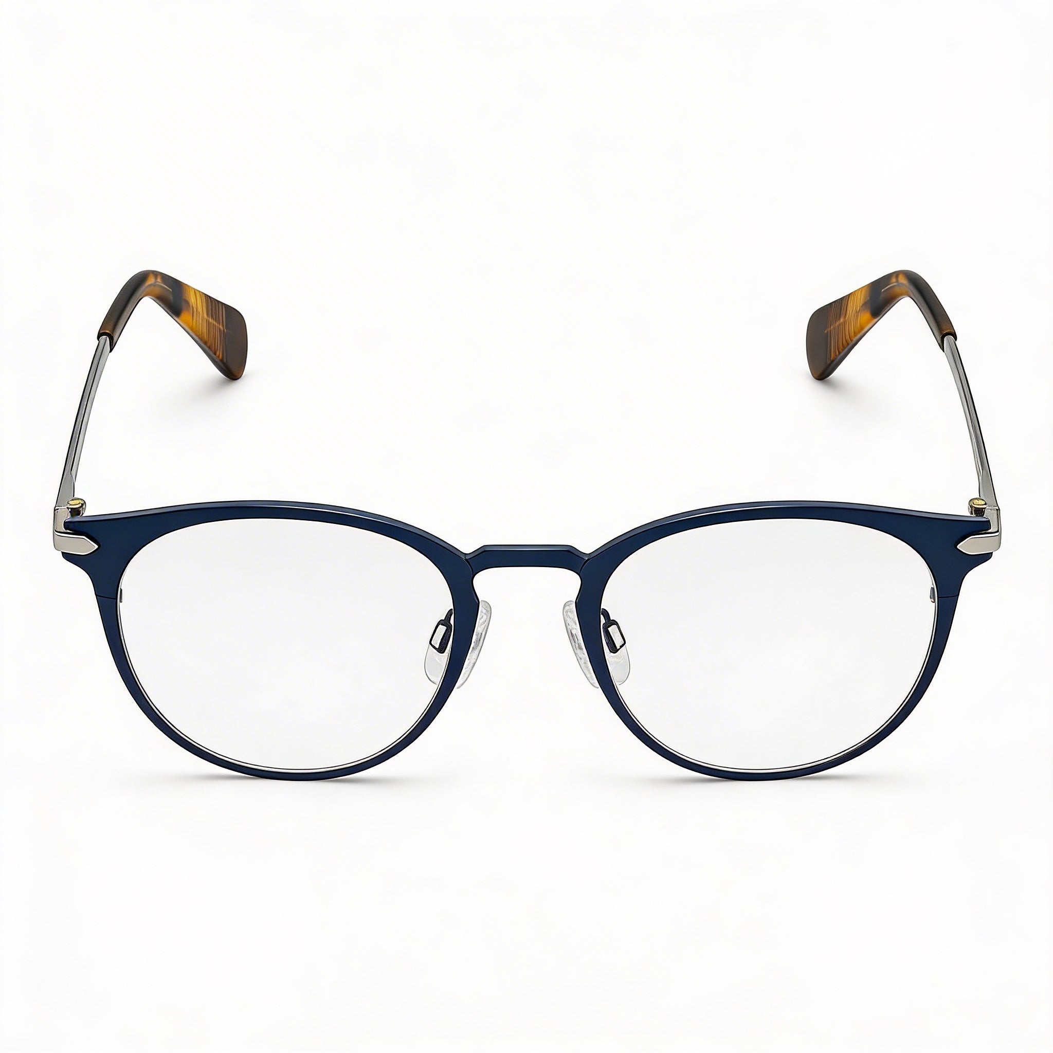 Gafas para hombre rag & bone Rnb 7005 con marco de metal azul marino y lentes de plástico transparente, ancho de lente de 51 mm, Photo 1