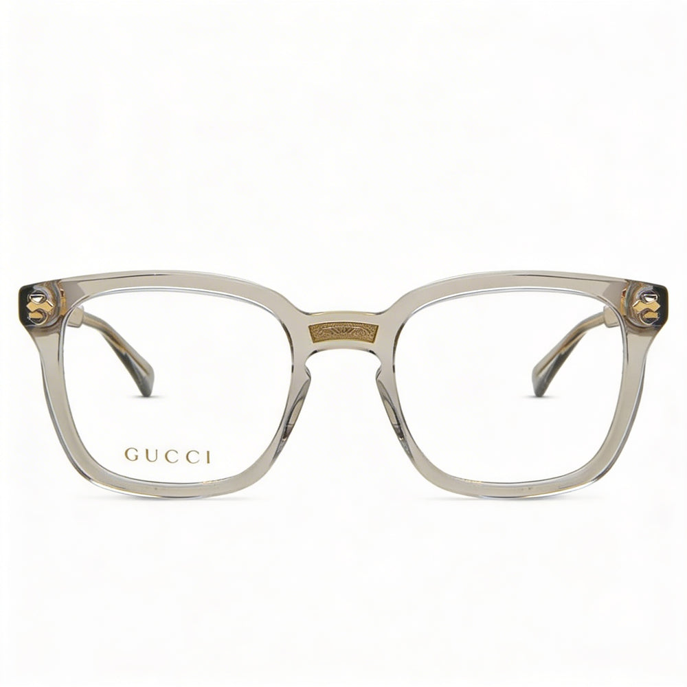 Gucci Gg0184o 005 Unisex Grey Transparent Plastic Eyeglasses 50-21-145