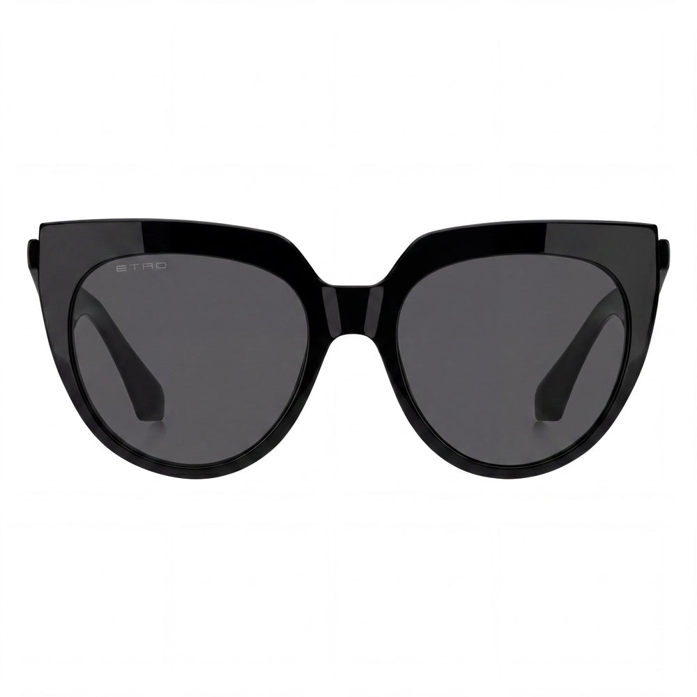 Etro Casual Style Women's Black Acetate Frame Sunglasses with Black Non-Polarized Lenses 55mm