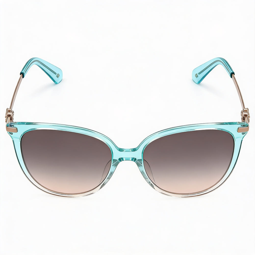 Kate Spade New York KRISTINA/G/S - Gafas de sol redondas ovaladas de acetato marrón degradado gris para mujer, lentes gris fucsia, protección UV, 54 mm