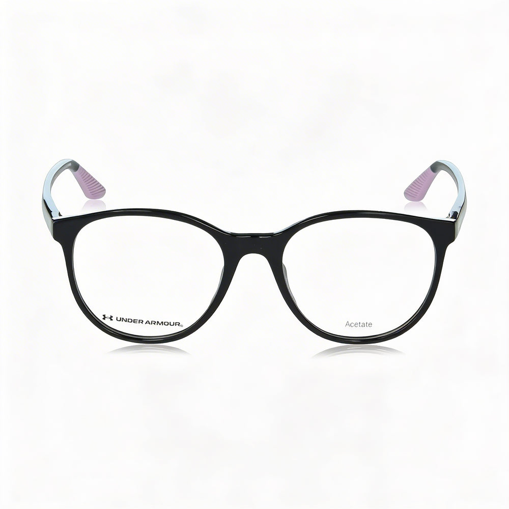 Under Armour Ua 5020 Women's Black Plastic Frame Eyeglasses with Black Demo Lens & Adjustable Temples 52-18-140mm