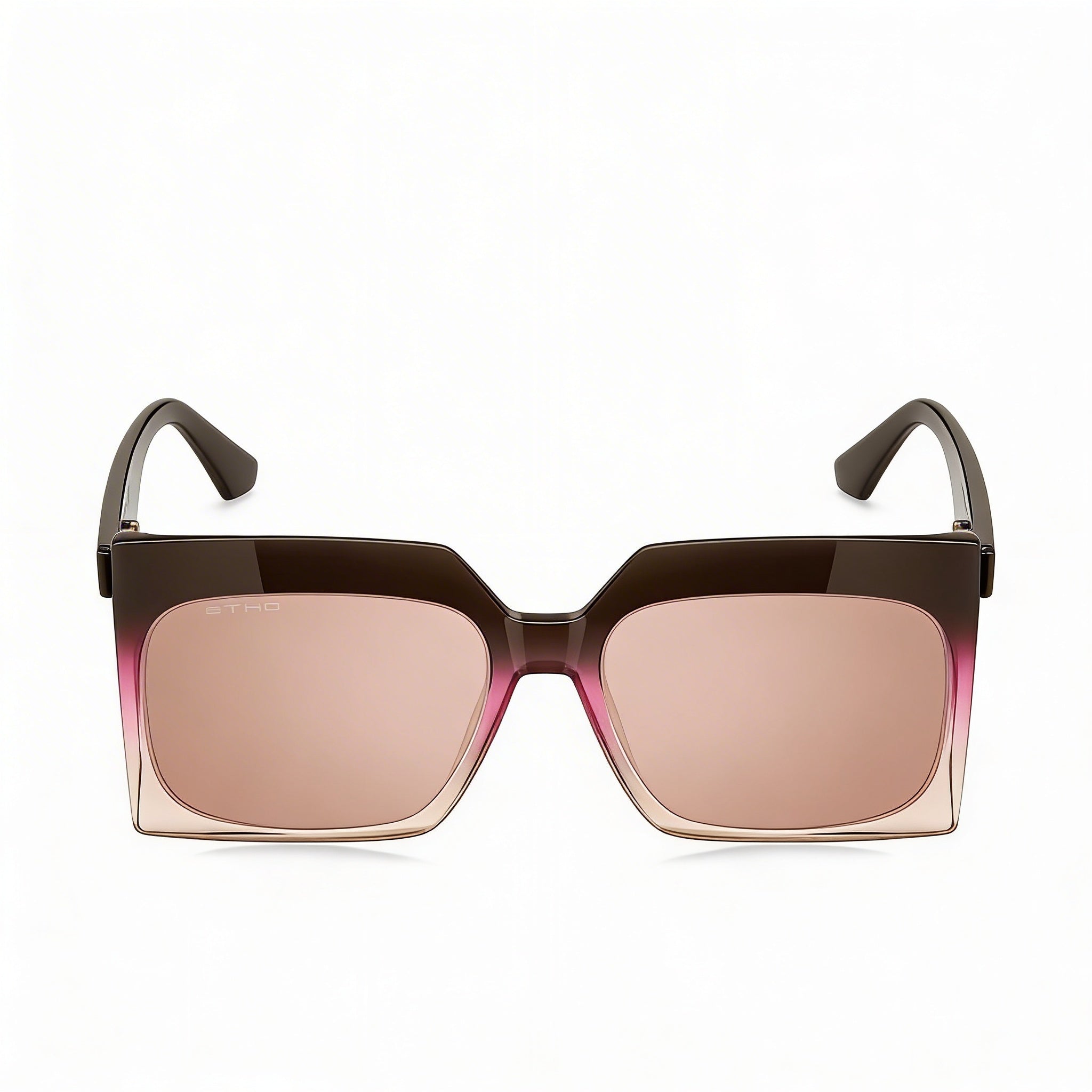 Gafas de sol informales Etro para mujer, de acetato, en marrón y fucsia, no polarizadas, con lentes de color plateado y rosa de 60 mm, Photo 2