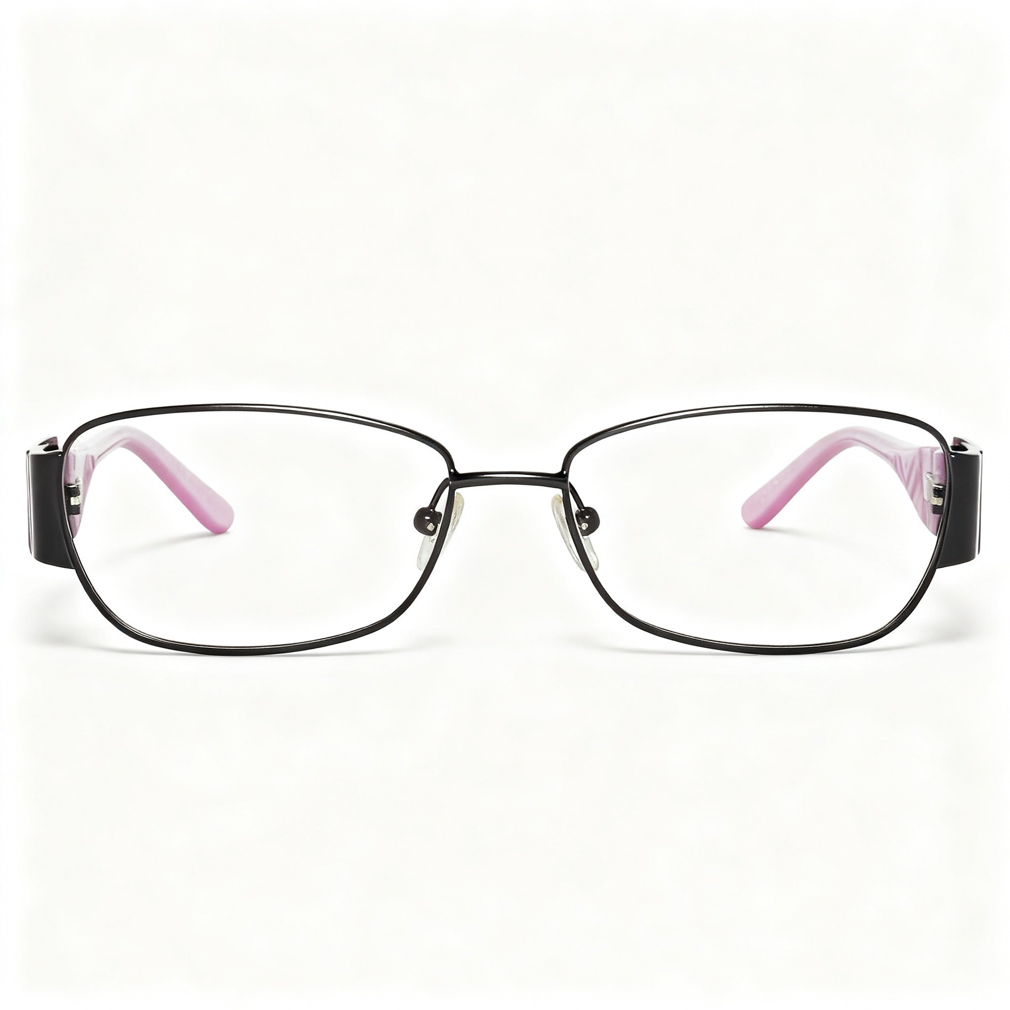 GUESS GU2307 52B84 Women's Rectangle Metal Optical Eyeglasses, Black Pink, 52-15-140mm