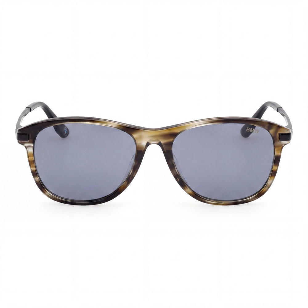 Gafas de sol BMW para hombre, contemporáneas, brillantes, montura de acetato marrón claro, protección UV sin polarizar, 54 mm