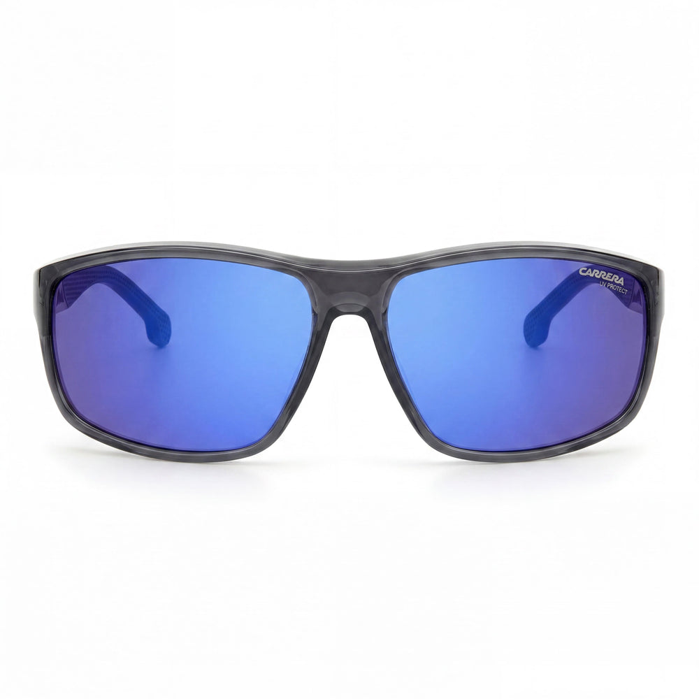 Carrera Men's 8038/S Rectangular Gray Multi Blue Frame Multi Blue Lens Non-Polarized UV Protection 61-15-130