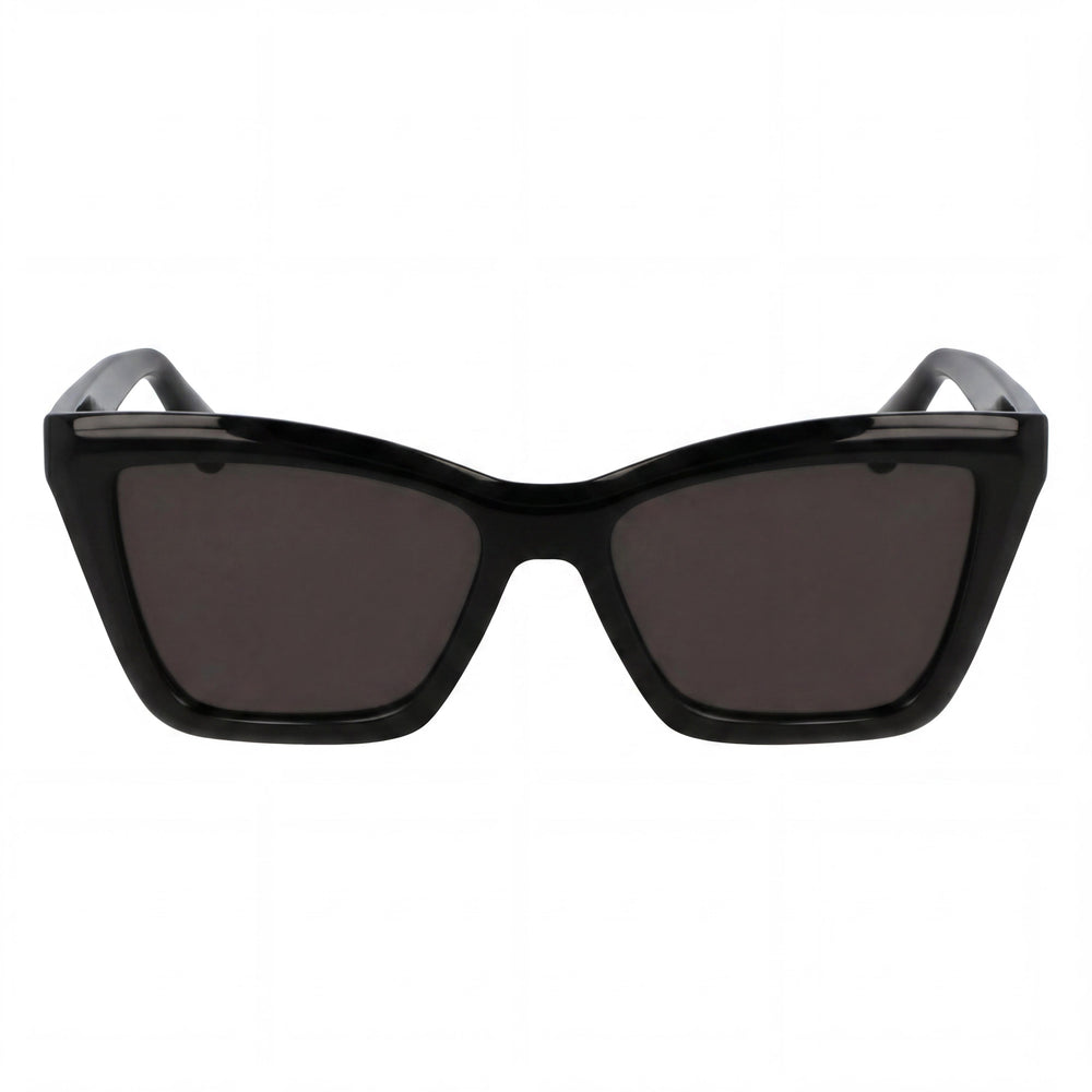 Ferragamo Model Sf2039se Women's Black Acetate Frame Eyewear with Solid Grey Plastic Lenses, Size 53-17-145mm