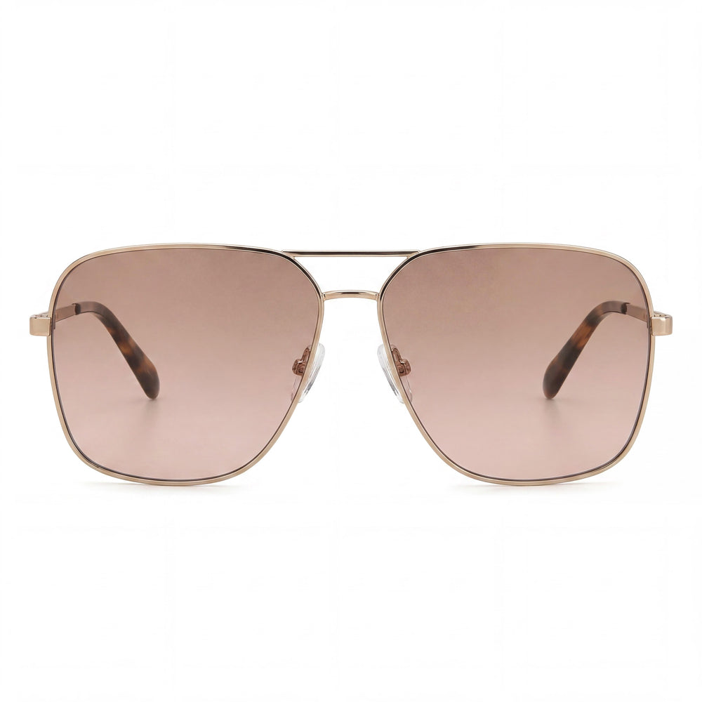 Fossil Fos 3154/G/S Women's Red Gold Stainless Steel Sunglasses Brown Pink Shaded 61mm