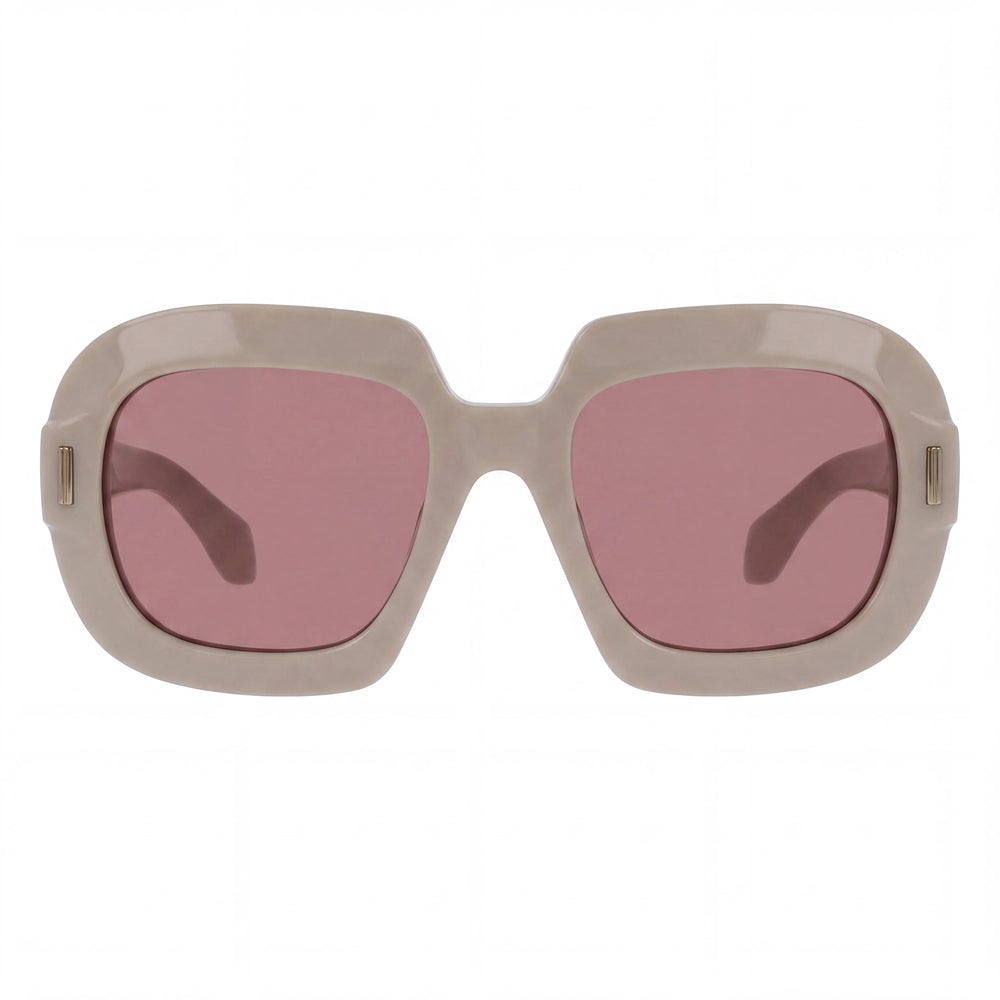 Ferragamo Modern Men's Beige Acetate Frame Sunglasses with Polycarbonate UV 400 Lenses, Size 54-20
