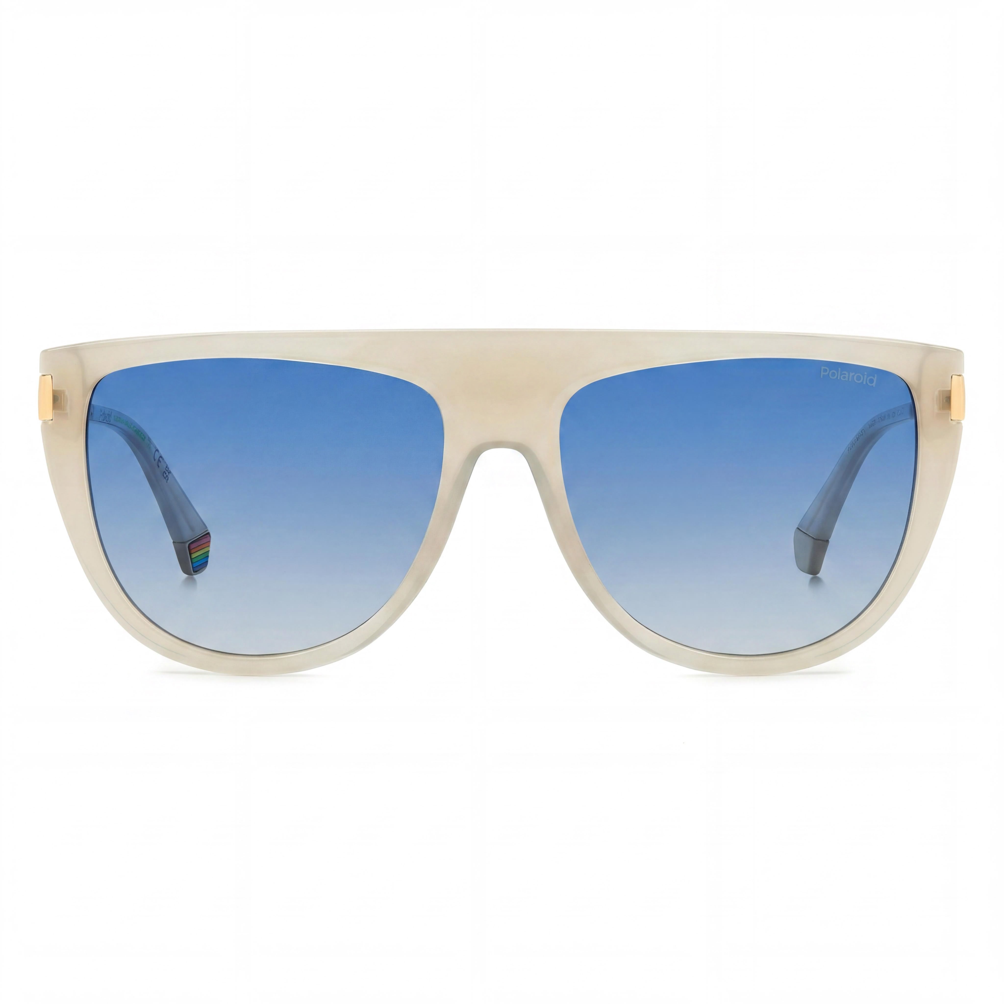 Polaroid Casual Women's Beige ECO POLYCARBONATE 100% UV Protection Blue Shaded Polarized Sunglasses 57mm, Photo 2
