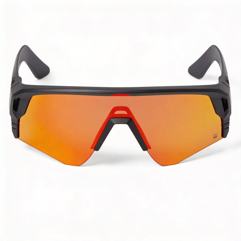 Gafas de Sol Unisex Spy Monolith Speed Plástico Negro Mate con Protección UV Happy Boost Naranja Espejo 142mm
