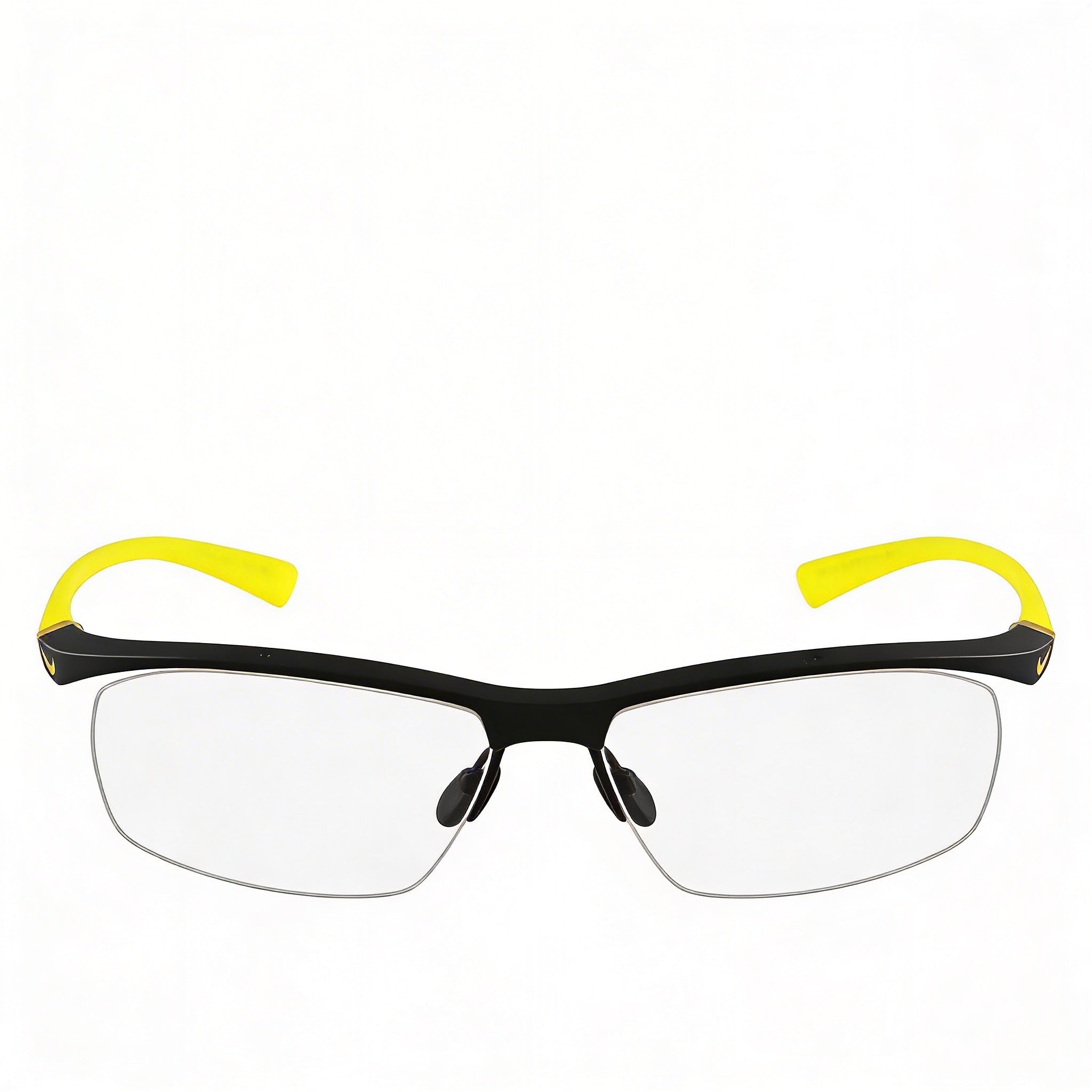 Nike Men's 7070/3 Plastic Frame Eyeglasses, Matte Black Sonic Yellow with non- Clear Polycarbonate Lenses, 57-15-135, Photo 2