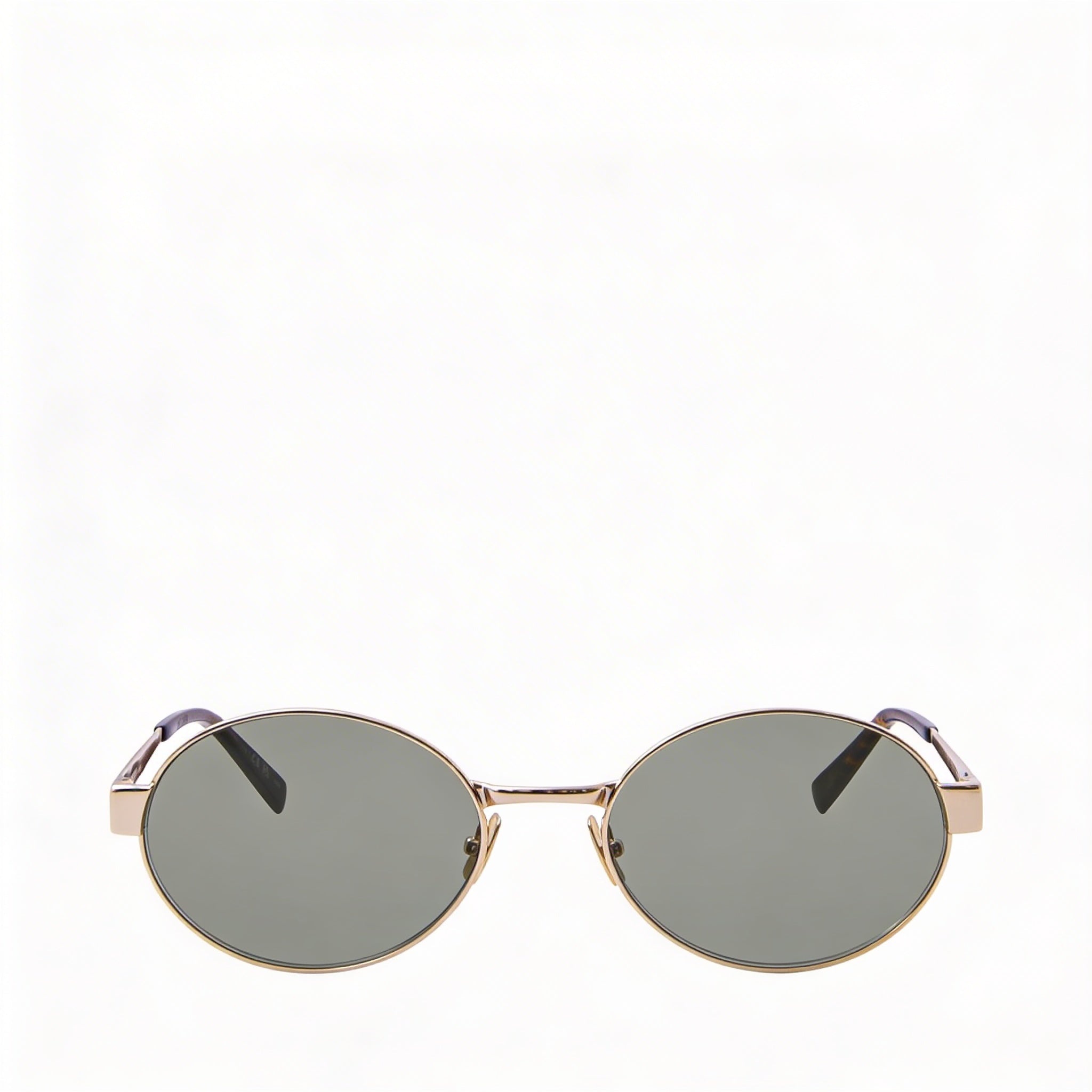 Gafas de sol redondas Saint Laurent Classic SL 692 de metal dorado con lentes verdes no polarizadas para mujer 55mm, Photo 2