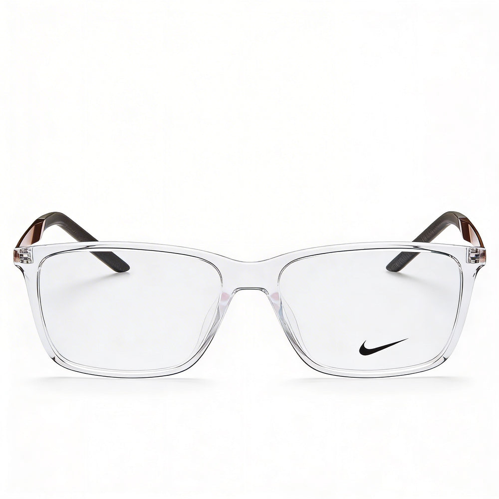 Nike Modern Unisex Eyeglasses Frame, Clear Acetate, 54mm Lens Width, with Non-Functional Demo Lenses