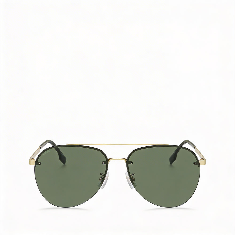 HUGO BOSS Modern Women's Metal Frame Sunglasses with Polycarbonate Lenses and UV Protection, Matte Gold, 62mm Lens Width