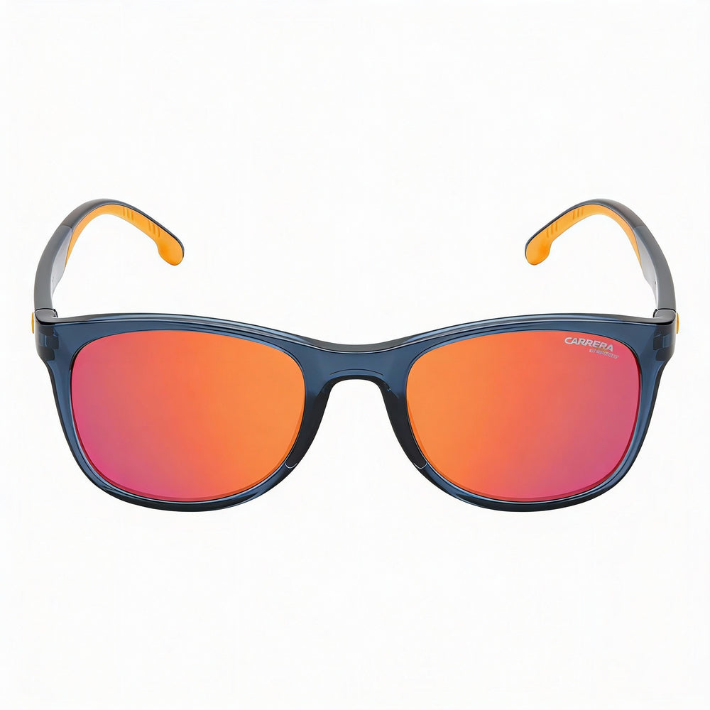 Carrera race 8054 Unisex Transparent Blue Plastic Square UV Protected Sunglasses with Blue Lenses, 52mm