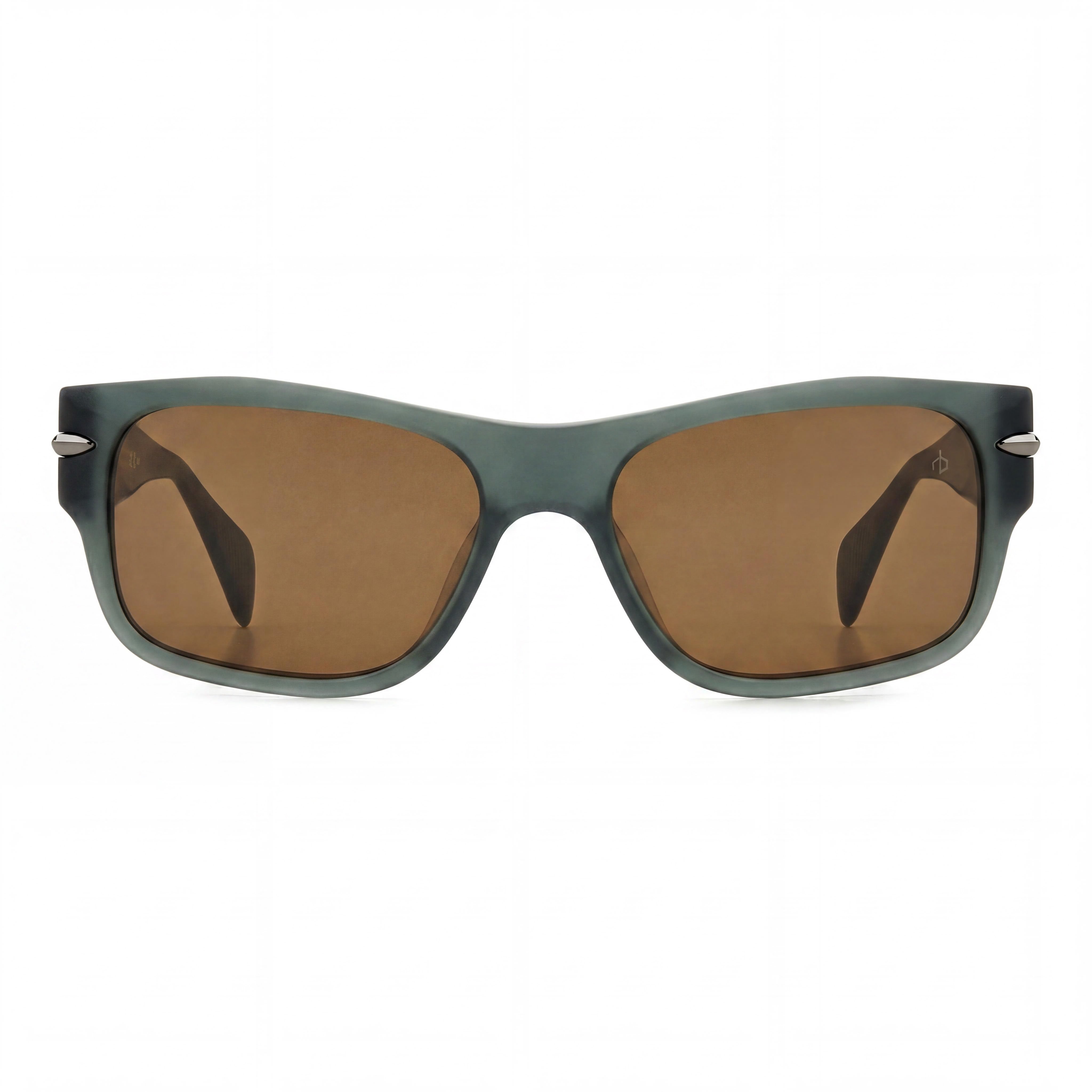 Gafas de sol casuales para hombre rag & bone, montura de acetato verde con lentes marrones, lentes de 55mm puente de 17mm patillas de 145mm, Photo 2