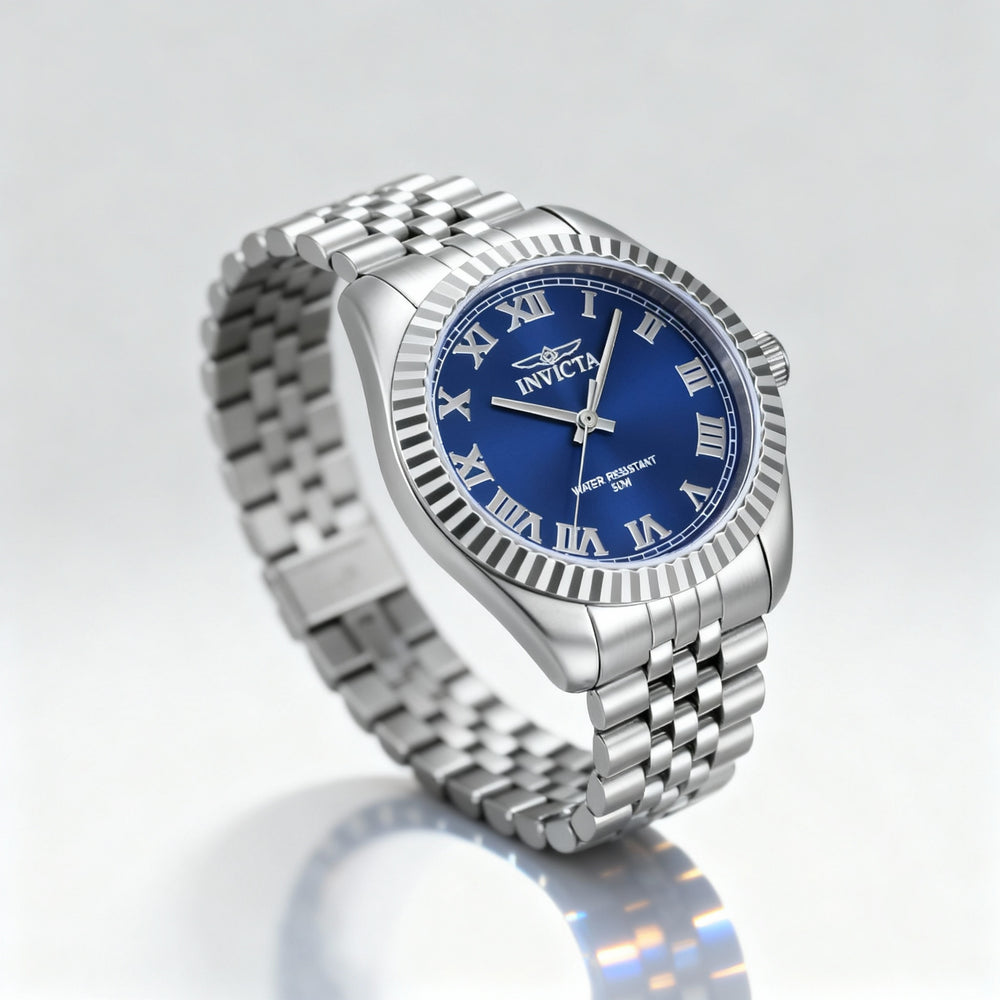 Reloj Invicta Specialty 47411 unisex de 36 mm con pulsera de cuarzo y esfera azul de acero inoxidable