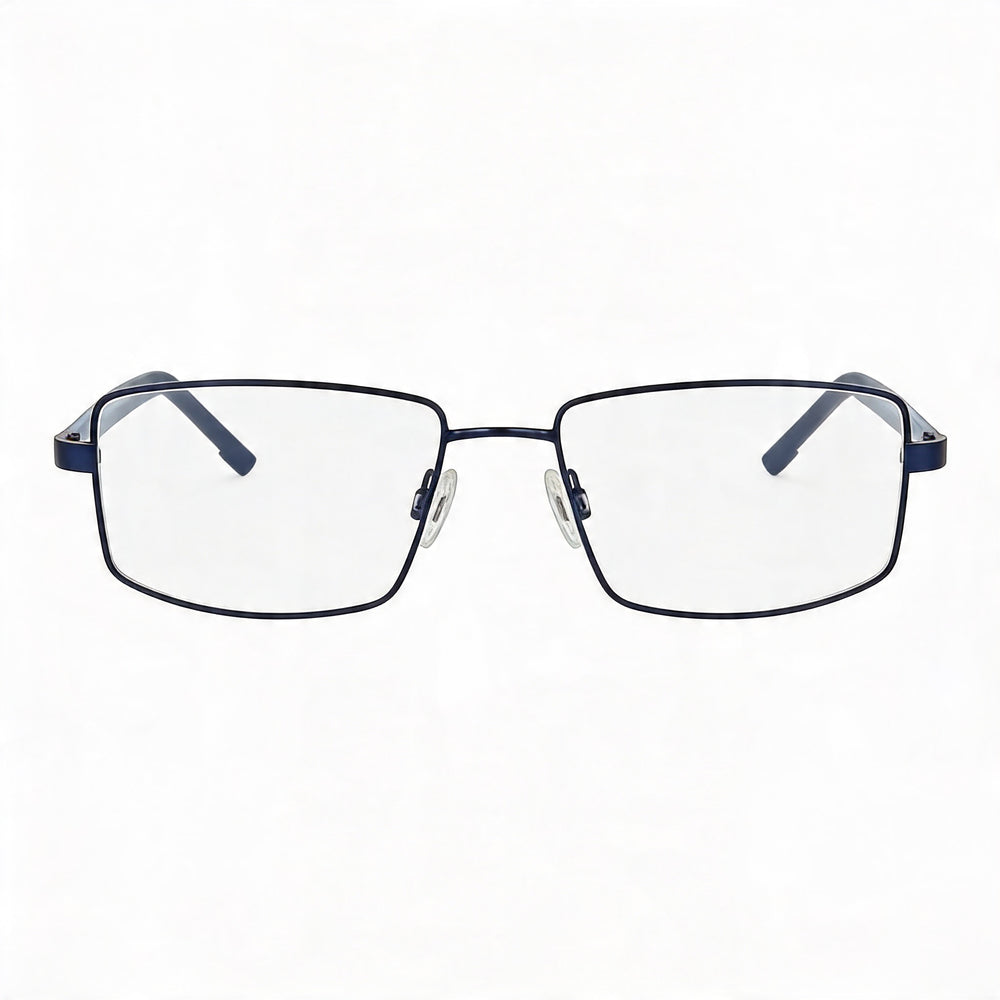 Flexon Classic Women's Matte Navy Acetate Frame, Polycarbonate Lens Eyewear, 52mm Lens Width, 17mm Bridge, 145mm Temple