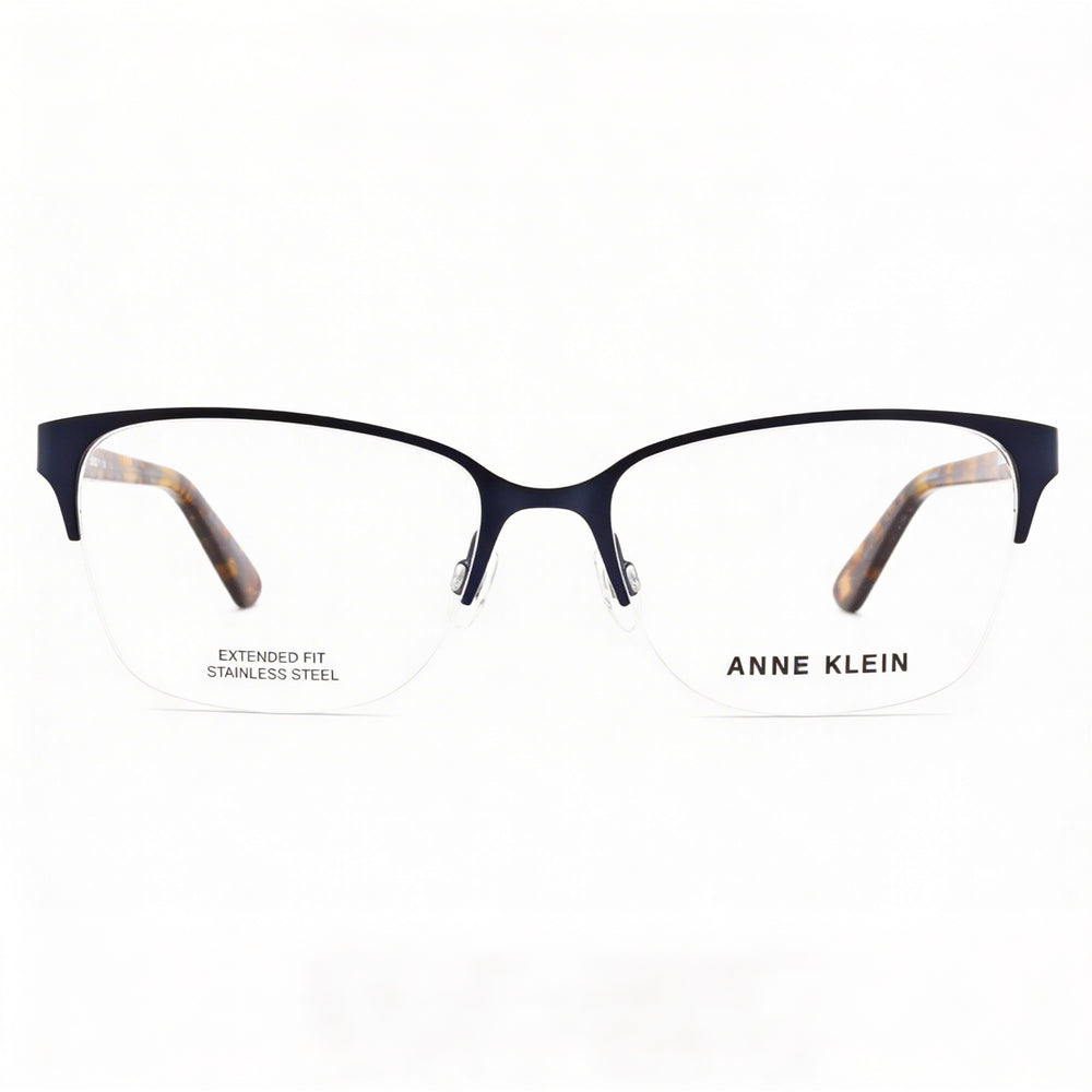 Gafas Anne Klein Ak5083 para hombre con lentes de policarbonato transparente y montura de metal azul marino, talla 55-17-140