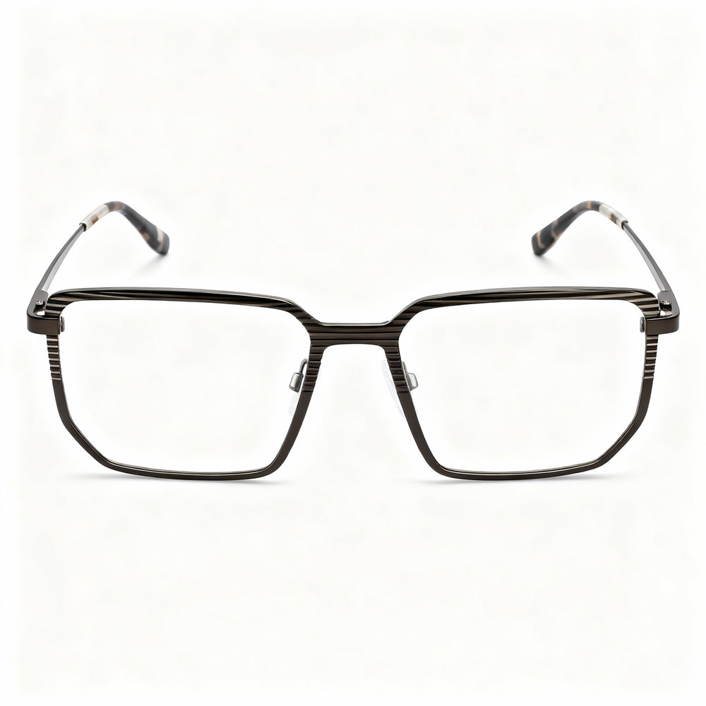 MCALLISTER Mc4531 Men’s Olive Metal Full Rim Rectangle Polarized Eyeglasses Frame Size 55-17-145