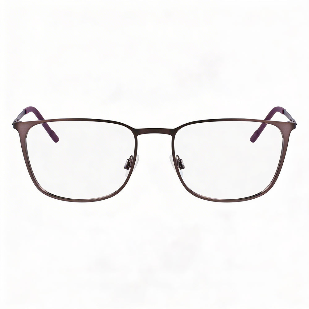 Gafas de vista Flexon E1143 para hombre con montura metálica de 54 mm, color gris plomo mate y ciruela medianoche