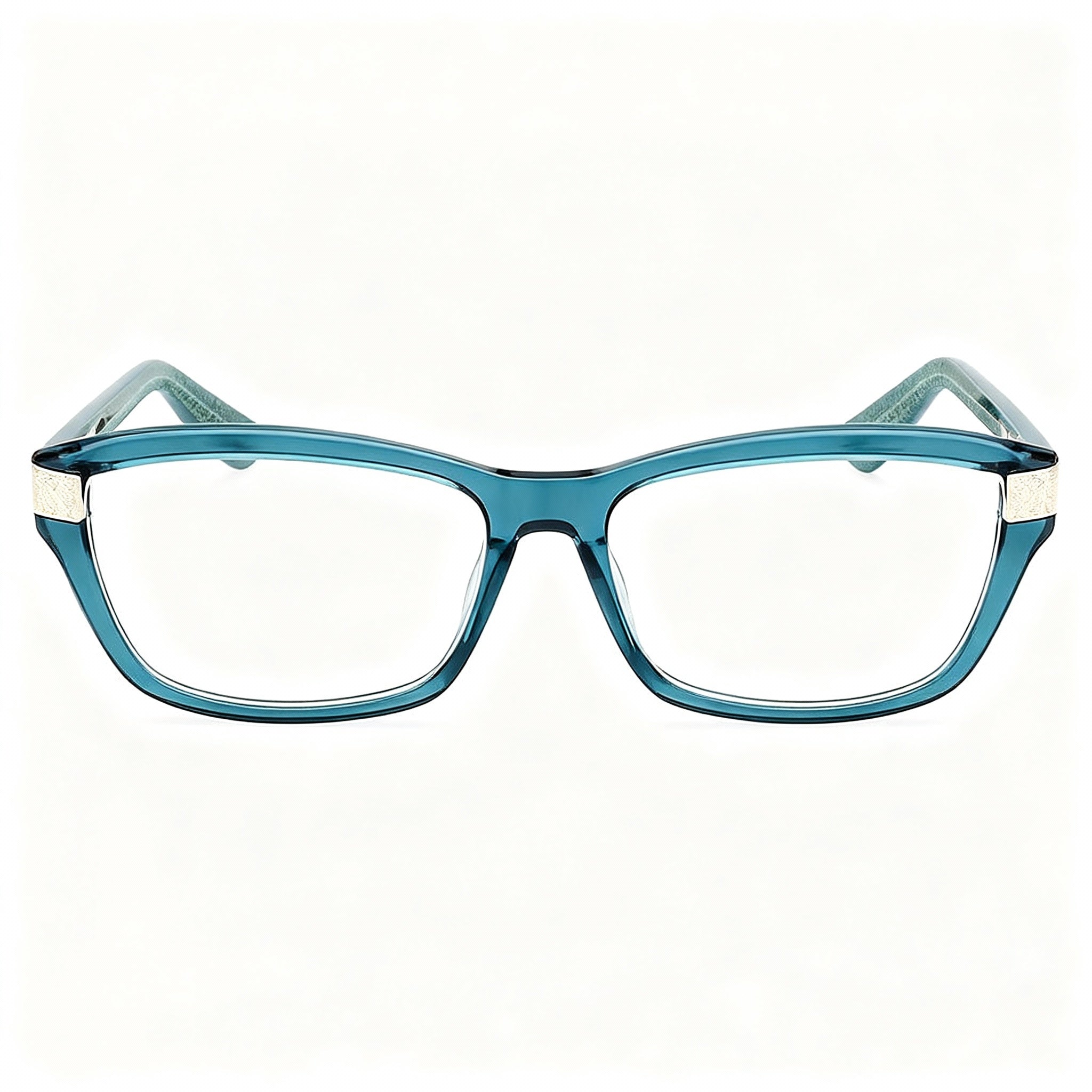 GUESS Modern Women's Eyeglasses with Bright Turquoise Plastic Frame and Clear Lenses 54-16-140