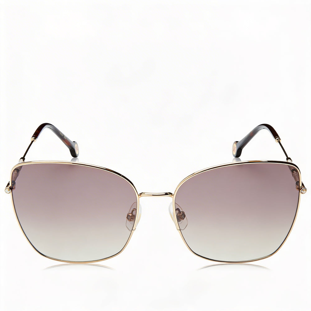 Gafas de sol de mujer Carolina Herrera HER 0133/S mariposa de metal oro rosa Marrón degradado 59mm con protección UV