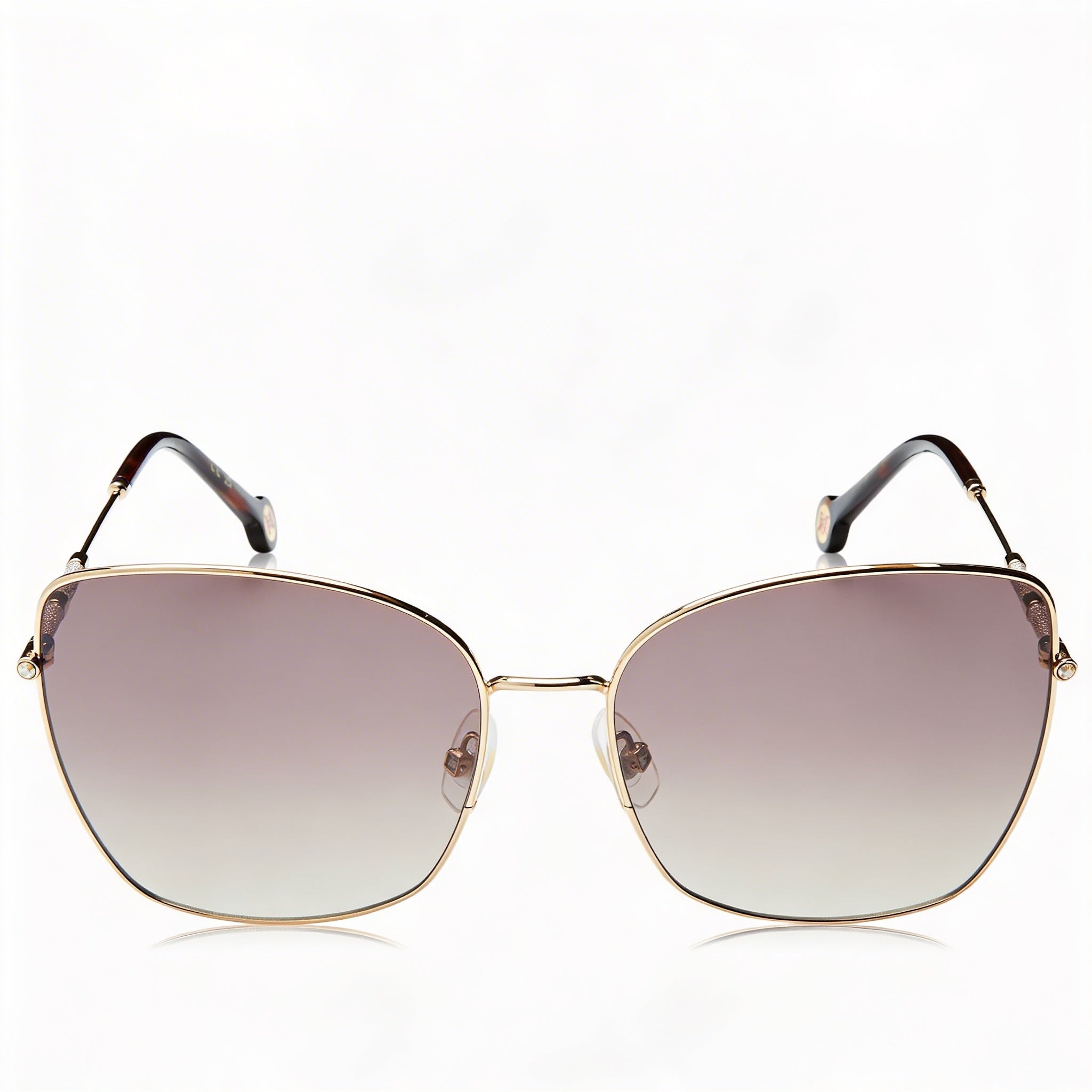 Gafas de sol de mujer Carolina Herrera HER 0133/S mariposa de metal oro rosa Marrón degradado 59mm con protección UV, Photo 2