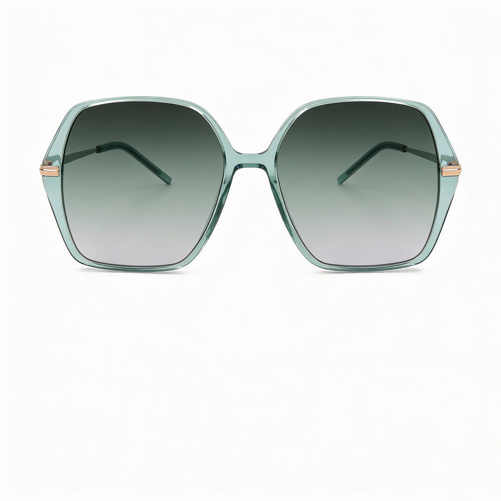 Gafas de sol BOSS 1660/S para mujer, montura de acetato dorado claro, lentes grises con protección UV, 57 mm