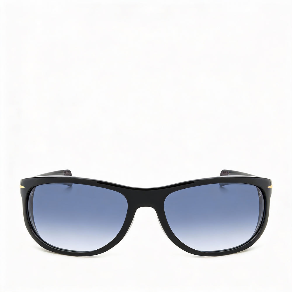 Gafas de sol David Beckham DB 7117/S para hombre, estilo casual, de acetato negro, con degradado azul oscuro, 64-18-130