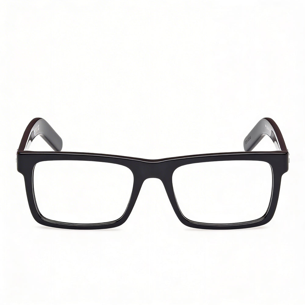Gafas adidas Originals Or5107 para hombre, ligeras, de plástico, con montura negra brillante y lentes transparentes, 53 mm