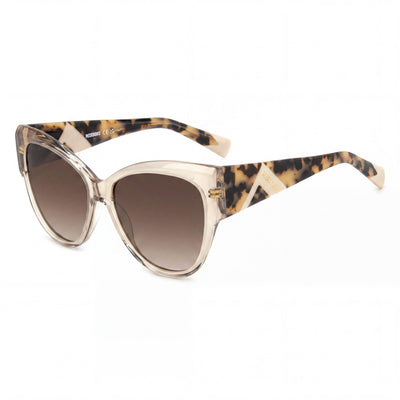 Missoni Casual Women's Beige Acetate Frame Non-Polarized Sunglasses Brown Shaded Lenses 57mm