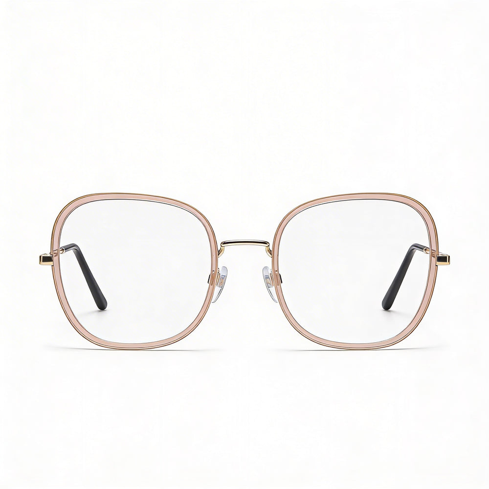 Gafas modernas Marc Jacobs para mujer, montura de aleación de acero beige dorado, lentes de policarbonato de 53 mm