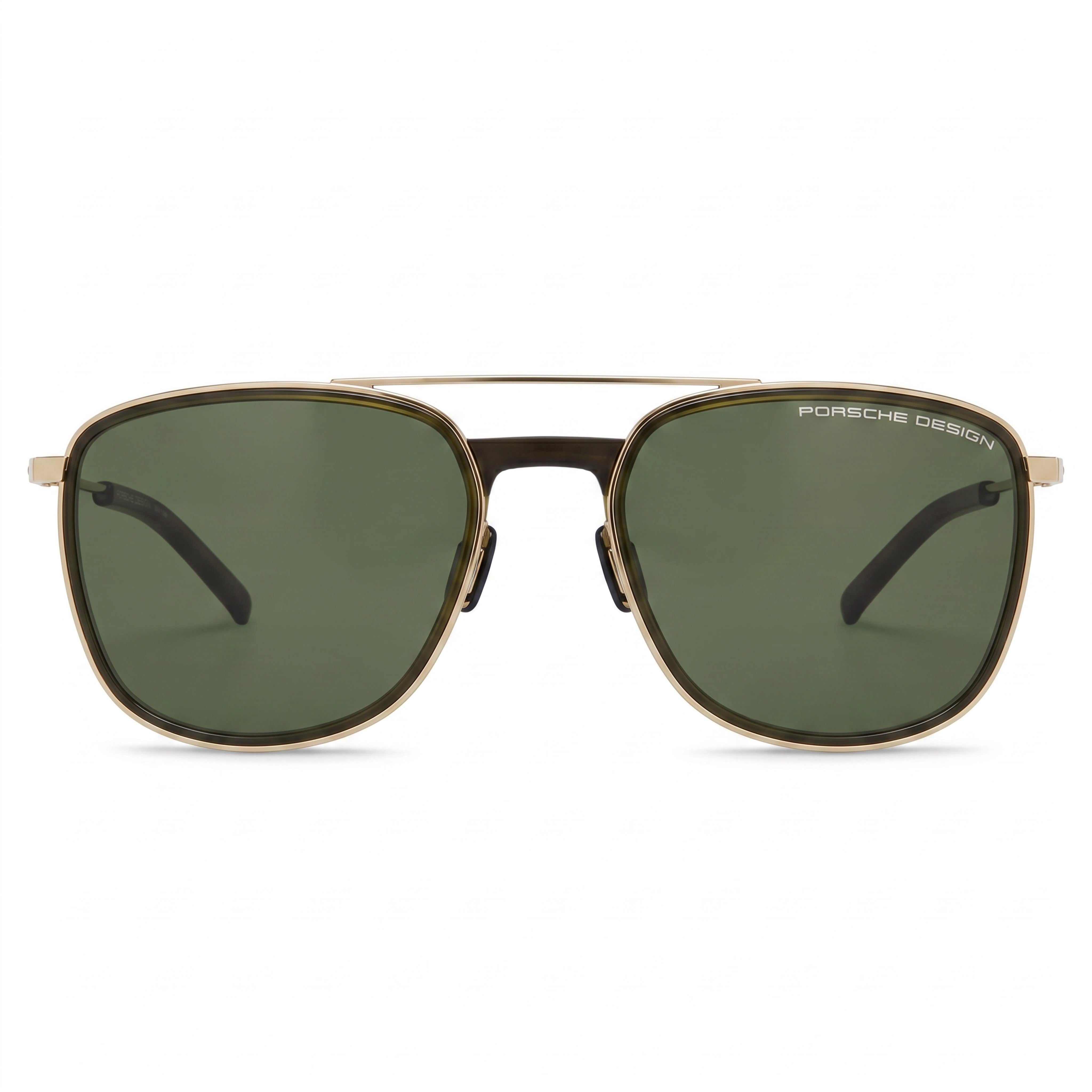 Gafas de sol Porsche Design Modern para hombre, armazón inyectado dorado, lentes gris verde sin polarizar con protección UV de 57 mm, Photo 2