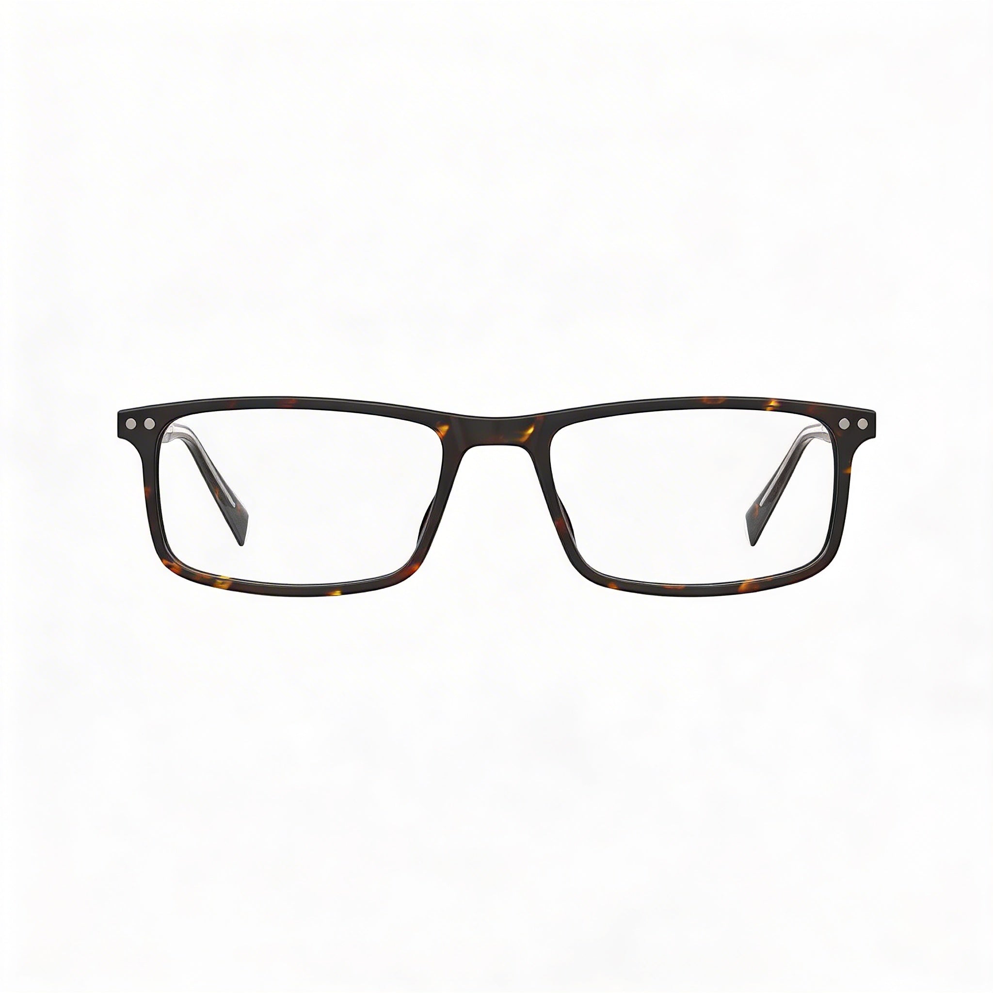 LEVIS LV 5020 Gafas Rectangulares de Borde Completo para Hombre, de Polimetilmetacrilato Color Habana Oscuro, con Micas de Demostración de 55mm, Photo 2