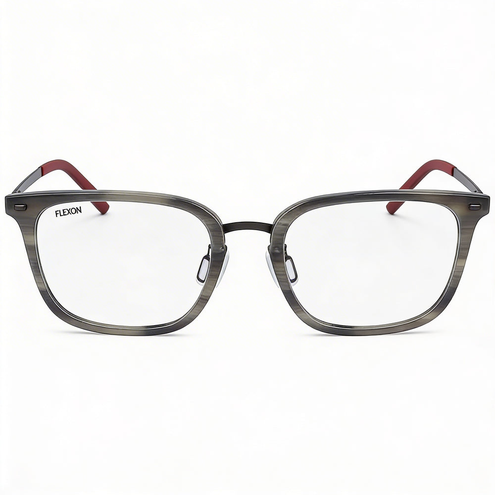 Gafas de sol unisex Flexon B2020 con lentes y montura metálica, color cuerno gris, tamaño de lente de 55 mm