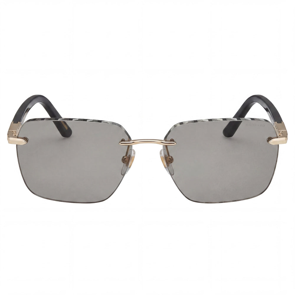 Chopard Casual Men's Shiny Rose Gold Metal Smoke Lens Non-Polarized UV Protection Sunglasses 61-16-145