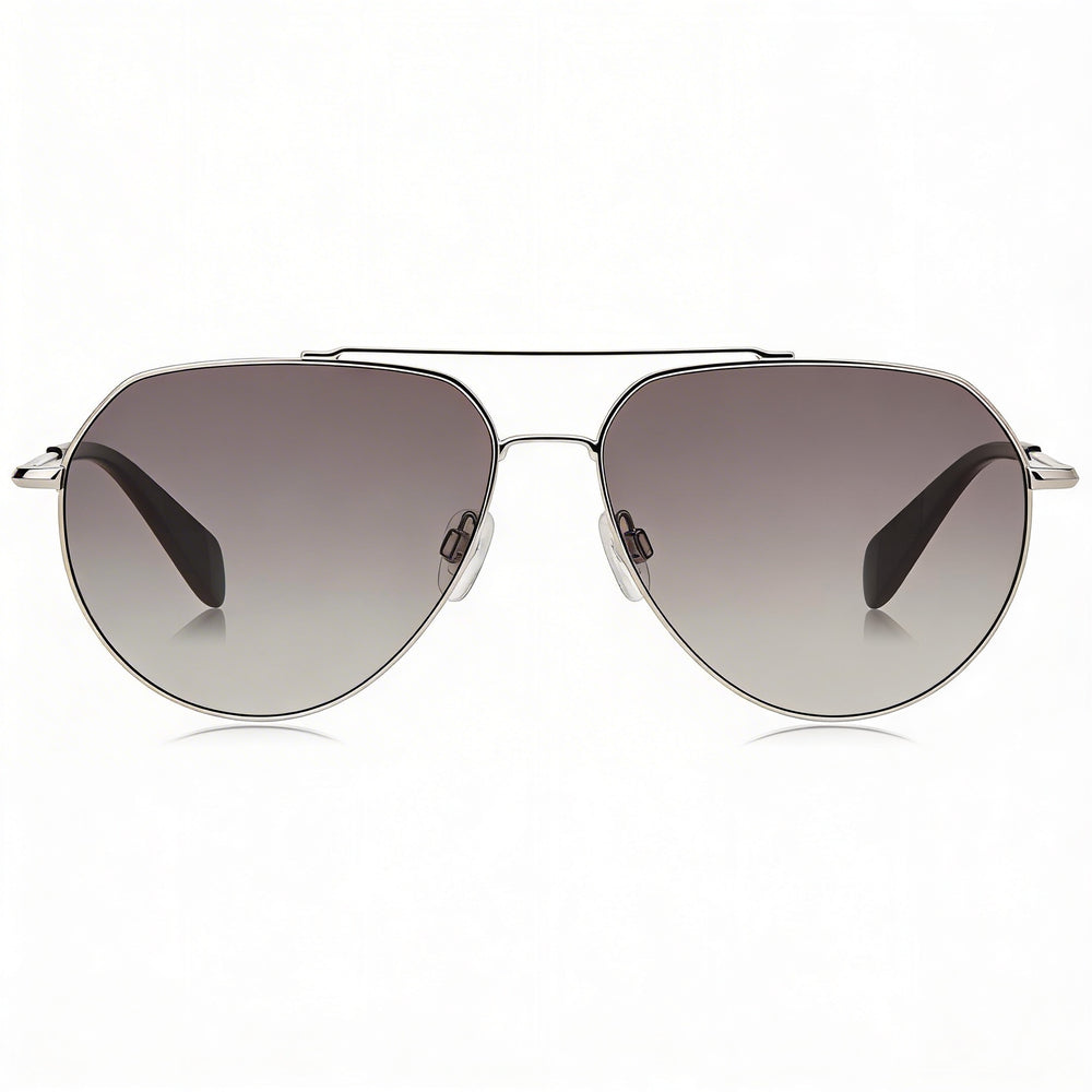 rag & bone Modern Unisex Palladium Stainless Steel Frame Sunglasses with UV Protection Lenses, 60mm