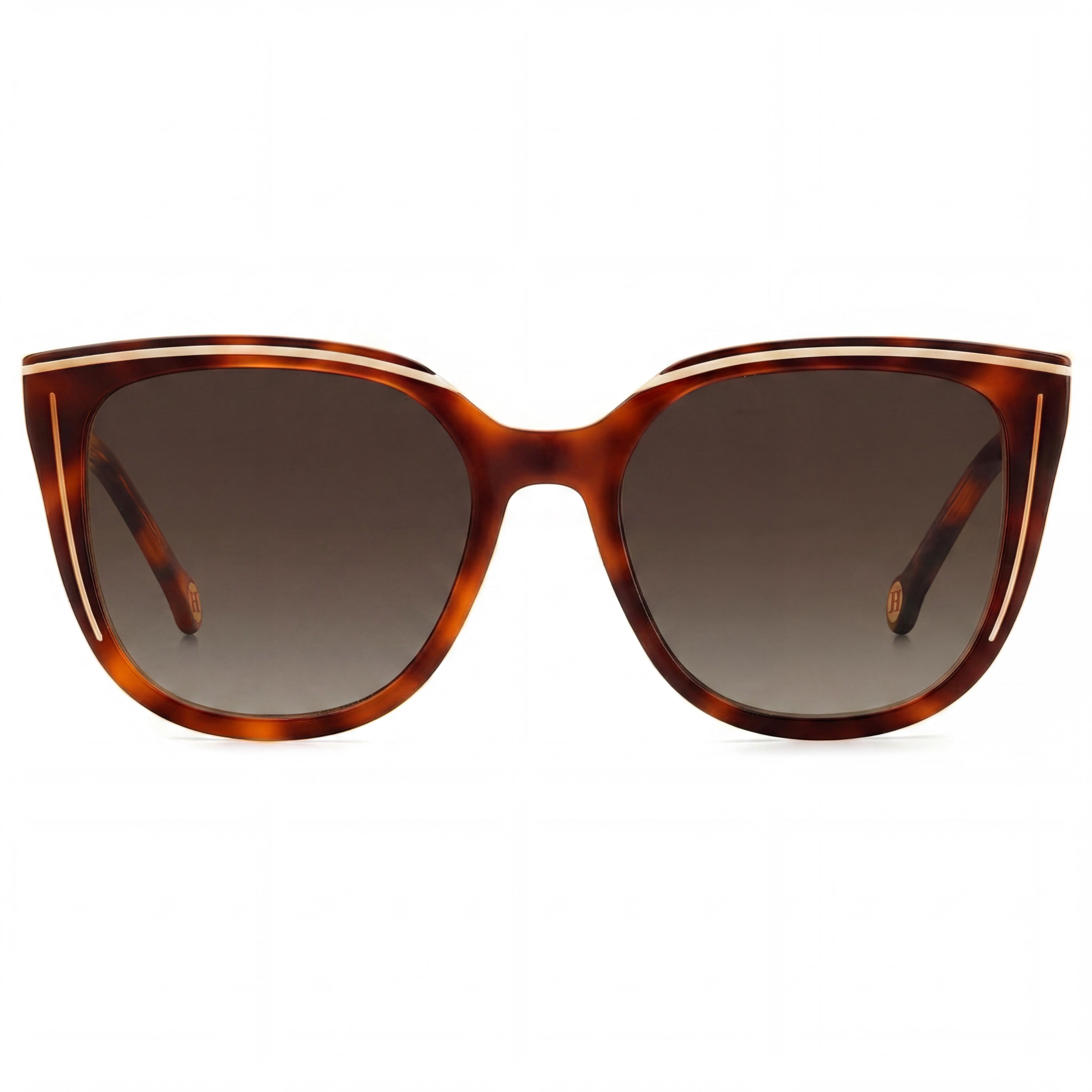 Carolina Herrera HER 0144/S Women's Cat-Eye Acetate UV Protection Sunglasses 53mm Havana White Frame Brown Shaded Lenses, Photo 2