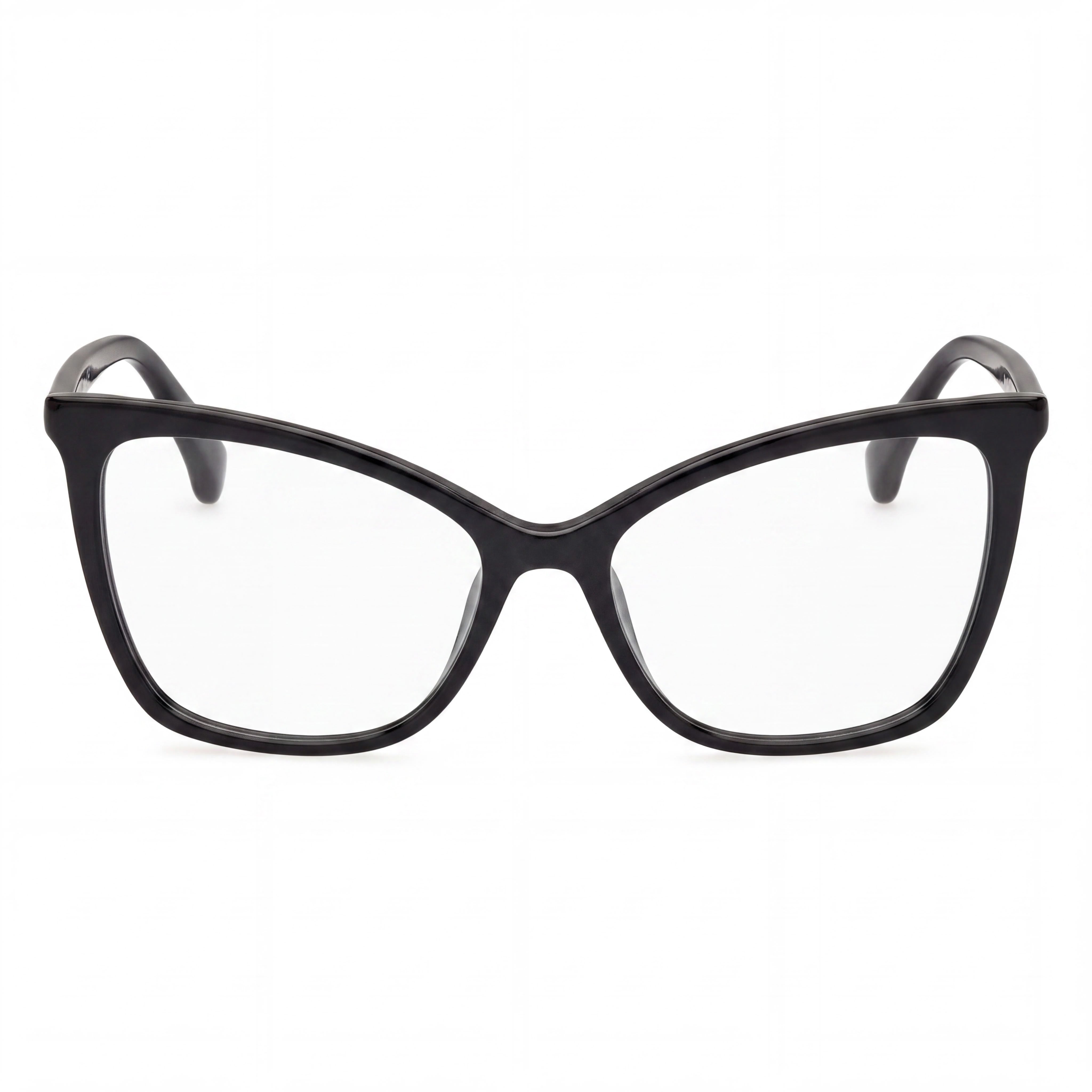 MaxMara MM5060 001 Women's Cat Eye Full Rim Glossy Black Plastic Frame Eyeglasses with Clear Lens 54mm, Photo 2