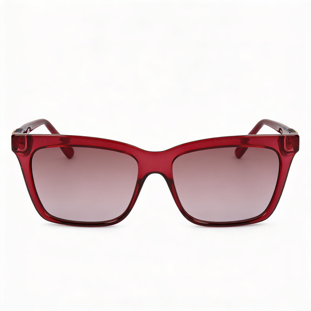 Gafas de sol rectangulares Ferragamo SF1027S de mujer, montura de cristal color vino con degradado bordeuax, protección 100% UV, 55 mm