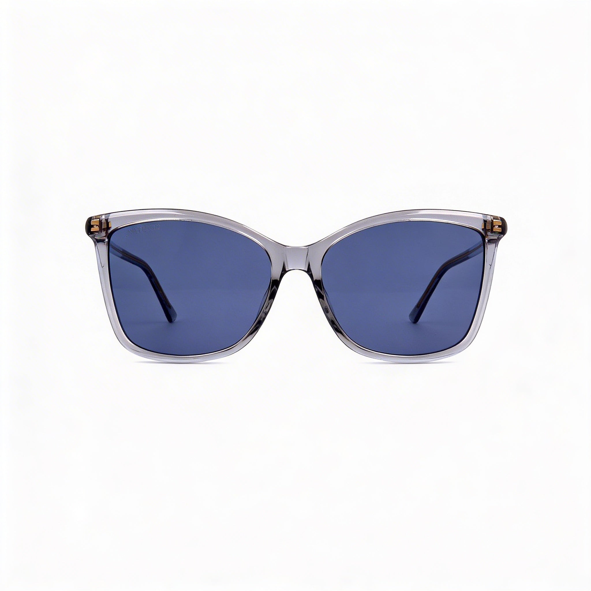 Jimmy Choo Classic Women's Rectangular Super-Slim Glittery Acetate Grey Sunglasses, Lens Width 56mm, Photo 2