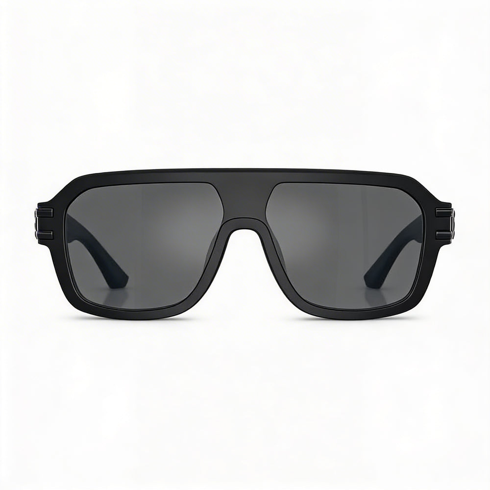 Dolce & Gabbana Men's Matte Black Acetate Shield Sunglasses with Grey Mirror Black Lenses 27-145mm