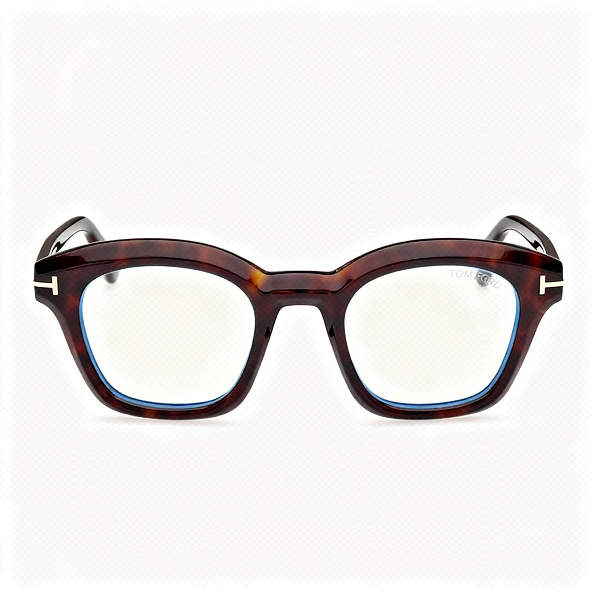 Tom Ford FT5961-B Unisex Square Full Rim Eyeglasses Dark Havana Cellulose Acetate 49-23-145